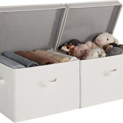 StorageWorks Fabric Storage Bins with Lid, 2-Pack
