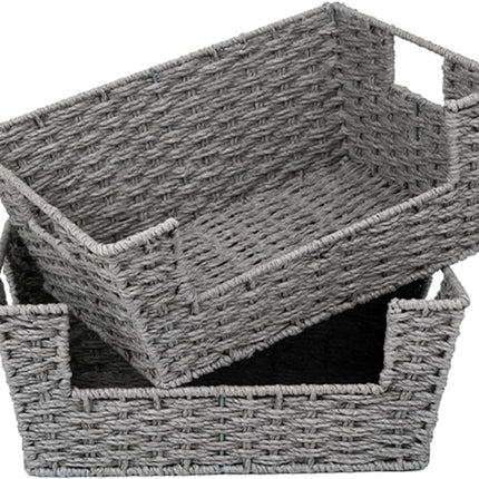 StorageWorks Wicker Pantry Baskets for Storage, 2 Pack