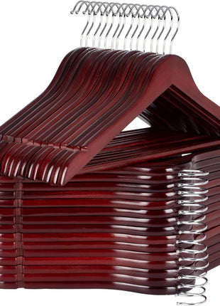 Wooden Hangers for Coats, Shirts, Jackets, Pants, Suits