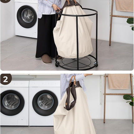 StorageWorks 210L Rolling Laundry Basket, Clothes Hamper with Wheels, 1-Pack