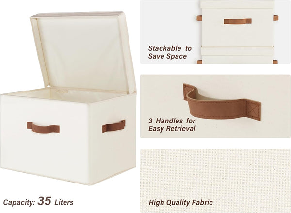 Fabric Storage Bins with Lid, 2-Pack