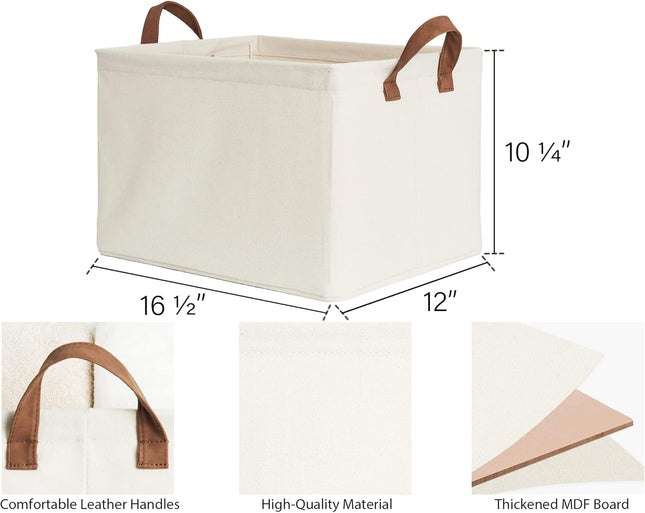 StorageWorks Storage Baskets for Shelves with Metal Frame, 4-Pack