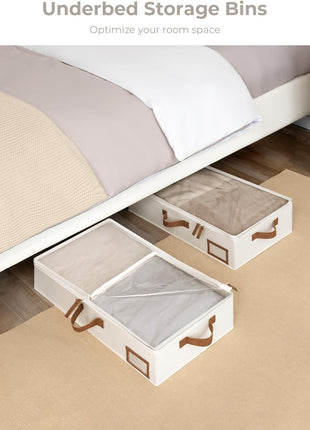 Under Bed Storage Containers with Handles and Label Holder, 2 Pack