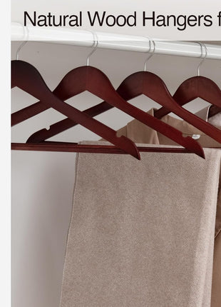 Wooden Hangers for Coats, Shirts, Jackets, Pants, Suits