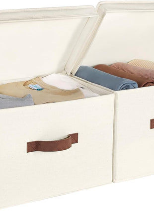 Fabric Storage Bins with Lid, 2-Pack