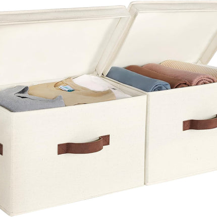StorageWorks Fabric Storage Bins with Lid, 2-Pack