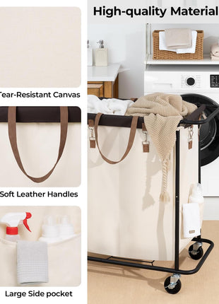 140L Extra Large Laundry Basket with Wheels, 1-Pack