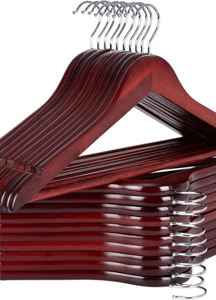 Wooden Hangers for Coats, Shirts, Jackets, Pants, Suits