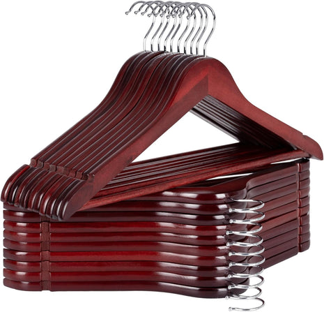 Wooden Hangers for Coats, Shirts, Jackets, Pants, Suits