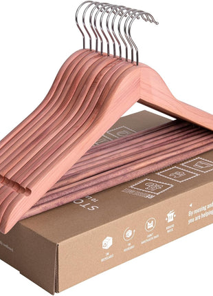 Cedar Wood Clothes Hangers for Shirts, Jackets, Pants, Suits, Sweaters
