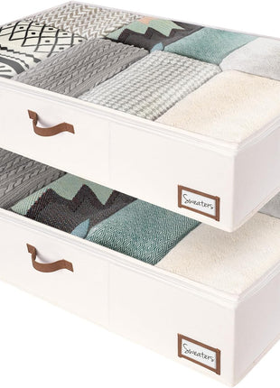 Under Bed Storage Containers with Handles and Label Holder, 2 Pack