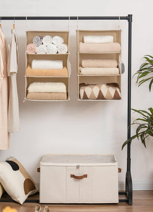 6-Shelf Jumbo Closet Organizers, Two 3-Shelf Separable Hanging Shelves