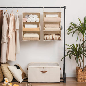 6-Shelf Jumbo Closet Organizers, Two 3-Shelf Separable Hanging Shelves