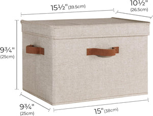 Fabric Storage Bins with Lid, 2-Pack