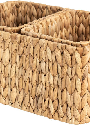 Wicker Baskets with Built-in Handles, Set of 3 (1PC Large, 2PCS Medium)