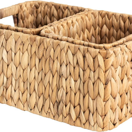 StorageWorks Wicker Baskets with Built-in Handles, Set of 3 (1PC Large, 2PCS Medium)