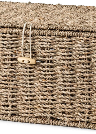 Wicker Basket with Lid and  Built-in Handles, Storage Basket for Organizing