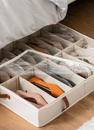Under Bed Shoe Organizer for Closet, 2-Pack