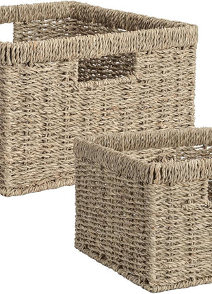 Wicker Storage Basket for Organizing, Set of 2, Large and Small