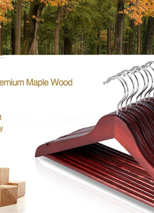 Wooden Hangers for Coats, Shirts, Jackets, Pants, Suits