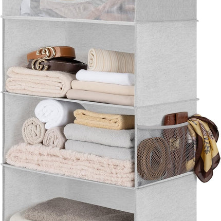 StorageWorks Hanging Closet Organizer, 3-Shelf Shelves with Top Shelf