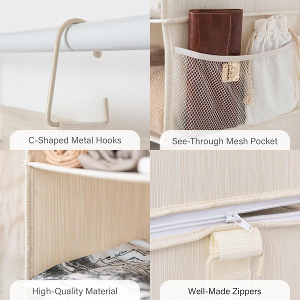 6-Shelf Jumbo Closet Organizers, Two 3-Shelf Separable Hanging Shelves