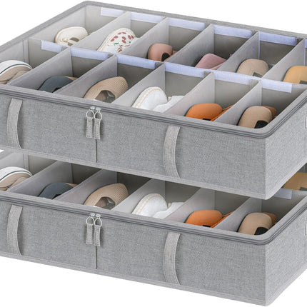 StorageWorks Under Bed Shoe Organizer for Closet, 2-Pack