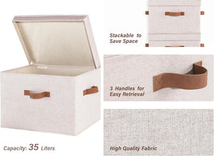 Fabric Storage Bins with Lid, 2-Pack