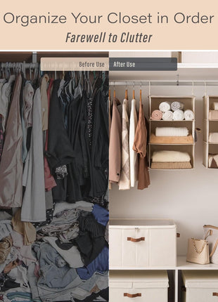 6-Shelf Jumbo Closet Organizers, Two 3-Shelf Separable Hanging Shelves