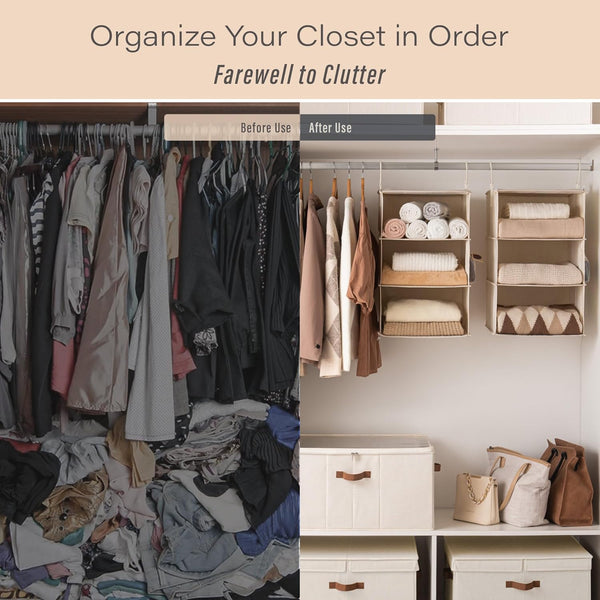6-Shelf Jumbo Closet Organizers, Two 3-Shelf Separable Hanging Shelves