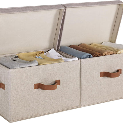 StorageWorks Fabric Storage Bins with Lid, 2-Pack