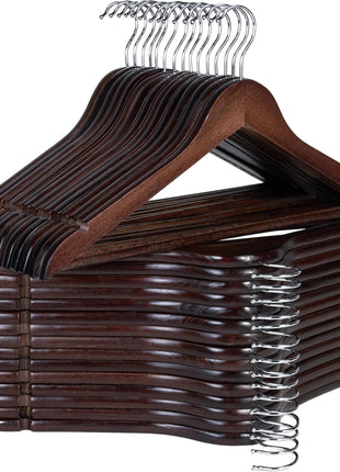 Wooden Hangers for Coats, Shirts, Jackets, Pants, Suits