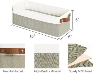 Narrow Storage Bins, Medium, Set of 2