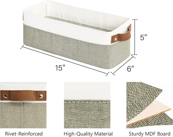 Narrow Storage Bins, Medium, Set of 2