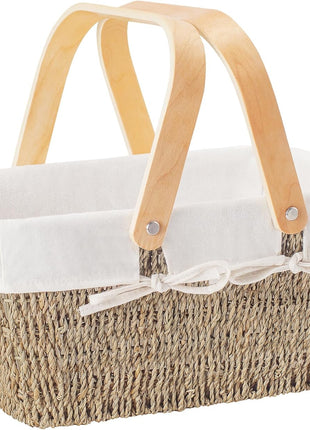 Wicker Basket with Washable Linner
