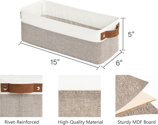 Narrow Storage Bins for Shelves, Large, Set of 2