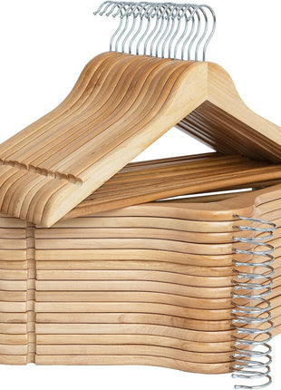 Wooden Hangers for Coats, Shirts, Jackets, Pants, Suits
