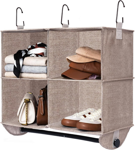 Hanging Closet Organizer with Garment Rod