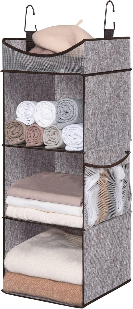 Hanging Closet Organizer, 3-Shelf Shelves with Top Shelf