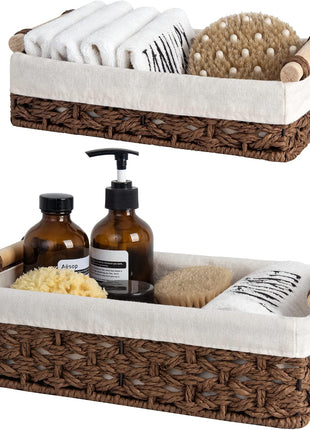 Small Wicker Baskets for Organizing with Natural Fiber Liner