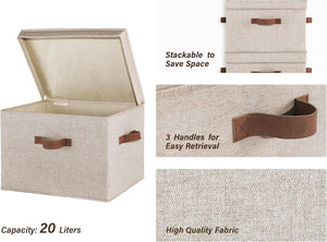 Fabric Storage Bins with Lid, 2-Pack