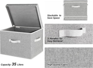 Fabric Storage Bins with Lid, 2-Pack