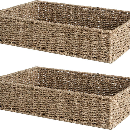 StorageWorks Handwoven Wicker Baskets for Organizing, Toilet Paper Basket, 2 Pack