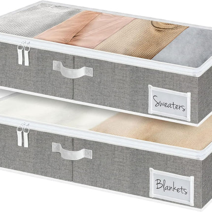 StorageWorks Under Bed Storage Containers with Handles and Label Holder, 2 Pack