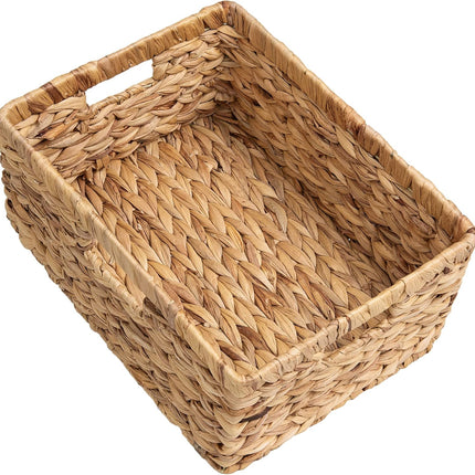 StorageWorks Large Rectangular Wicker Basket with Built-in Handles, 1 Pack