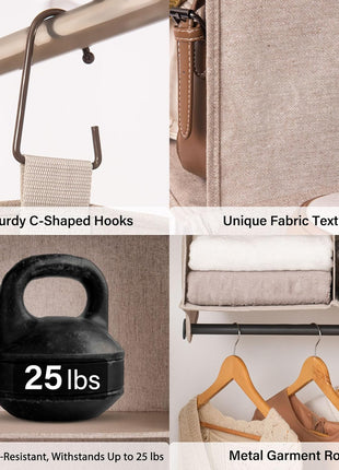 Hanging Closet Organizer with Garment Rod