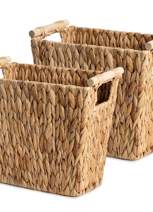 Waste Paper Baskets with Wooden Handles