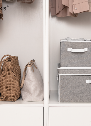 Extra Large Storage Bins with Lids, 55L Decorative Organizer