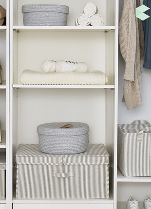 Extra Large Storage Bins with Lids, 55L Decorative Organizer