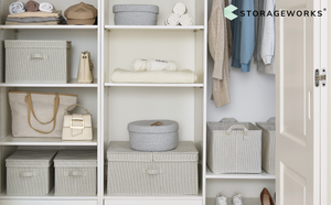 Extra Large Storage Bins with Lids, 55L Decorative Organizer